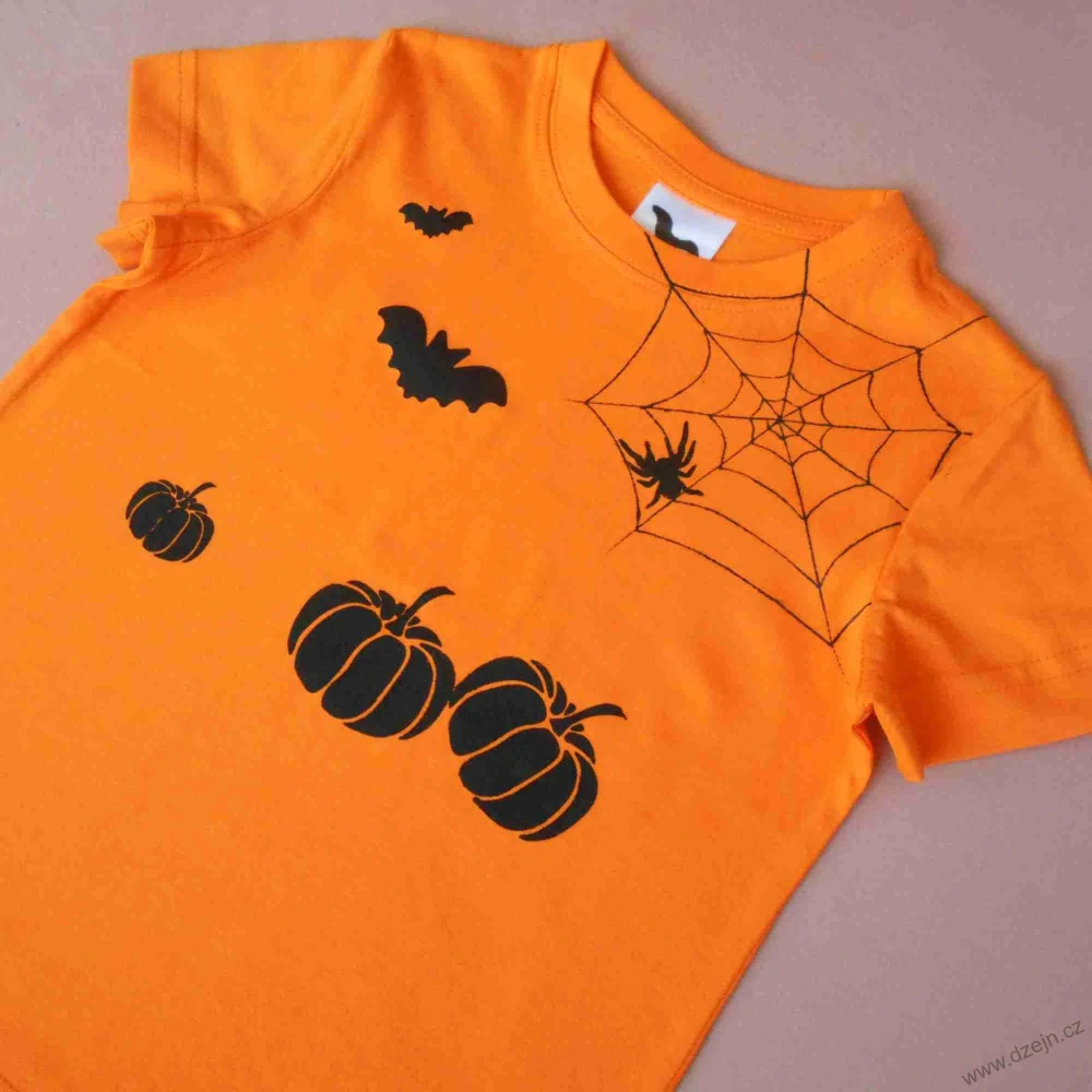 Oranžové dětské halloweenské tričko (4 roky)