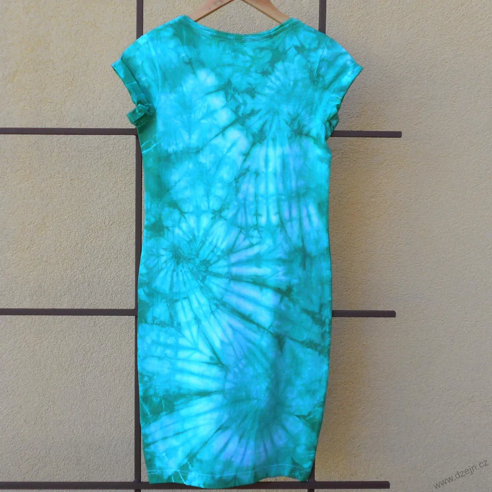 Dámské bílo-zelené batikované šaty XS