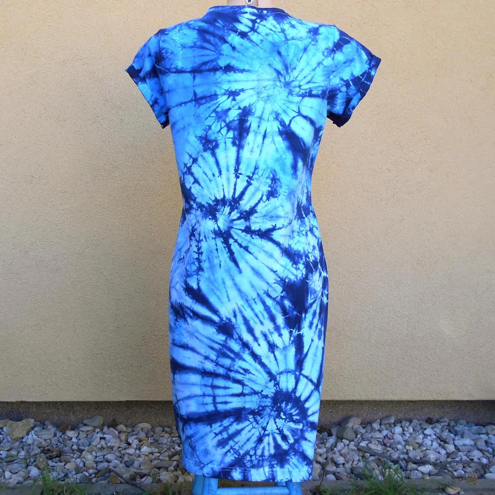Dámské modré batikované šaty XL