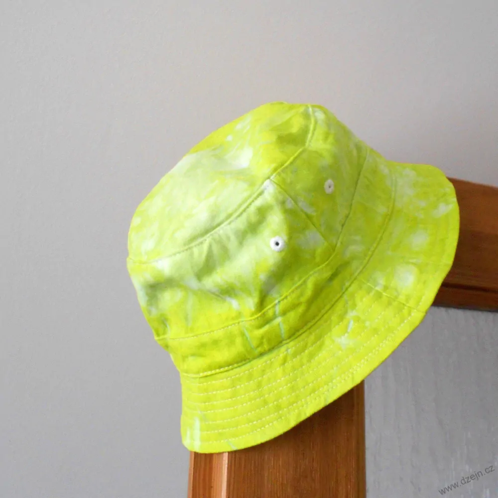 Batikovaný klobouček - žlutozelený