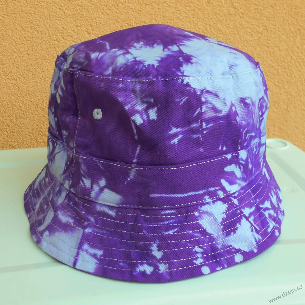 Batikovaný klobouček - modro-fialový
