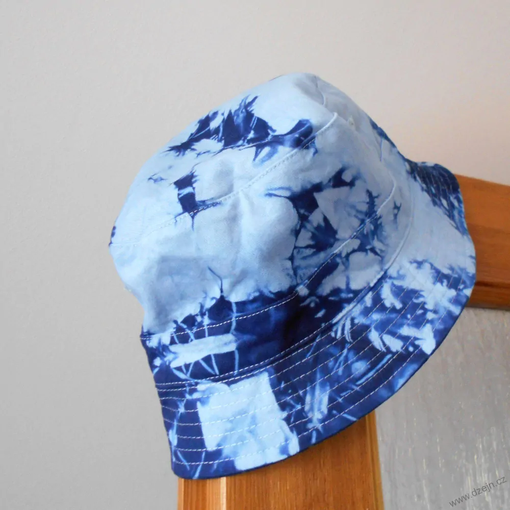 Batikovaný klobouček - modrý