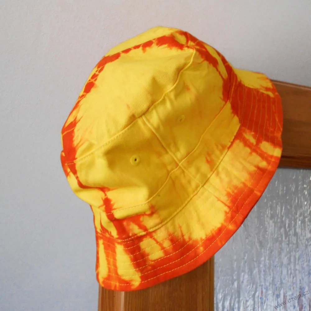 Batikovaný klobouček - žluto-oranžový