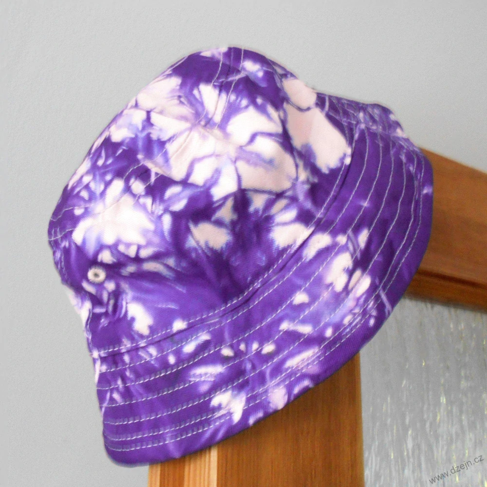 Batikovaný dětský klobouček (S/M) - sv. modro-tyrkysový