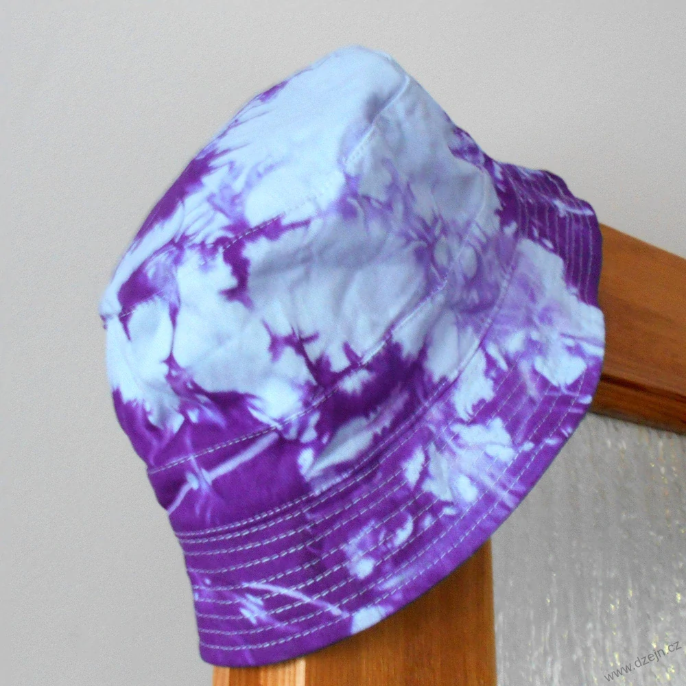 Batikovaný klobouček - modro-fialový