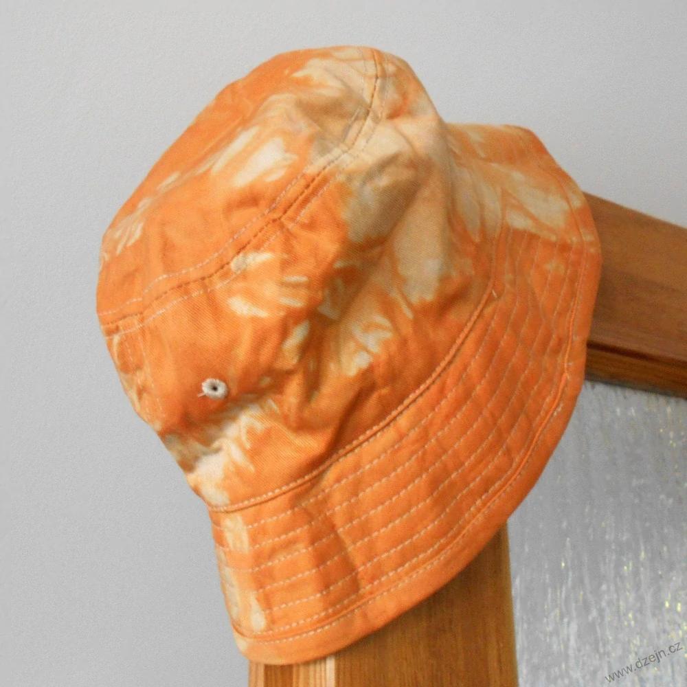Batikovaný dětský klobouček (M/L) - béžovo-oranžový