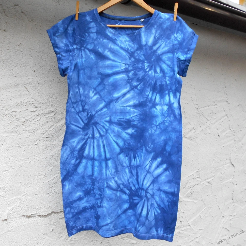 Dámské modré batikované šaty XL