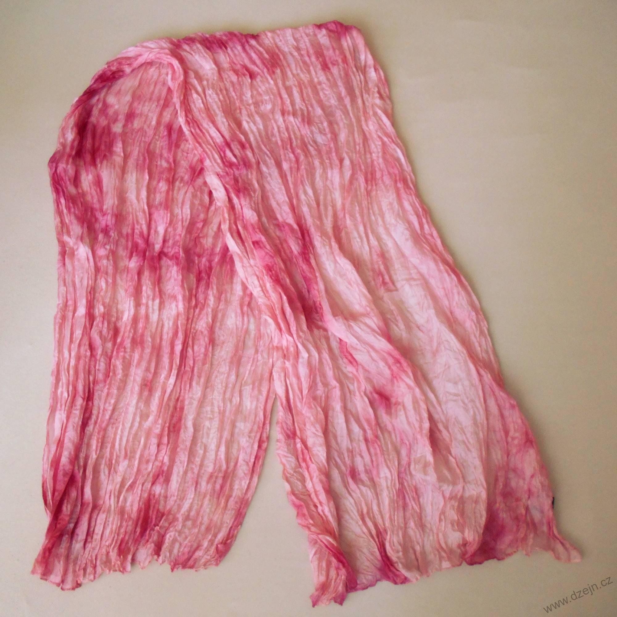 Vrapovaná růžovo-vínová šála/pareo/pléd