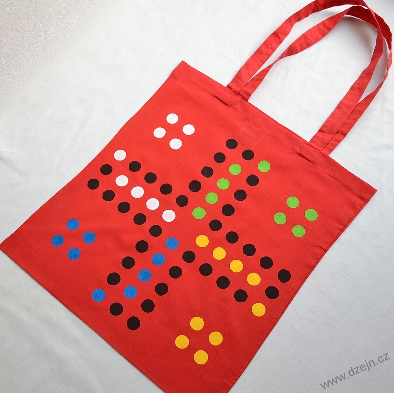 Plátěná taška "člověče, nezlob se" - červená