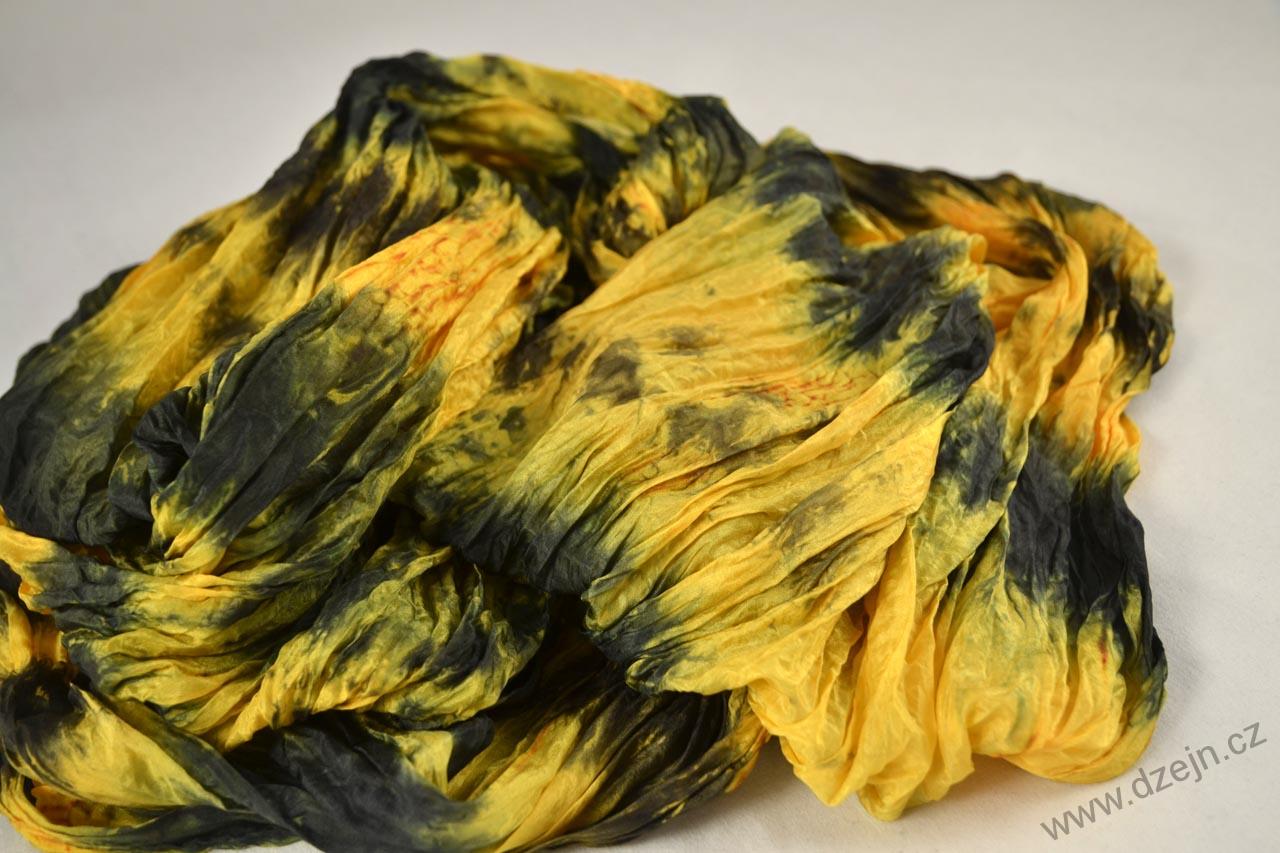 Vrapovaná žluto-černá šála/pareo/pléd