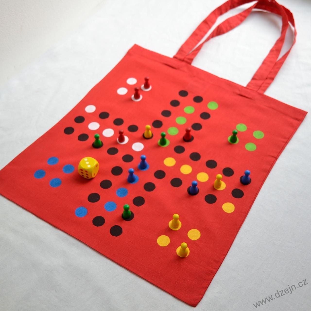 Plátěná taška "člověče, nezlob se" - červená