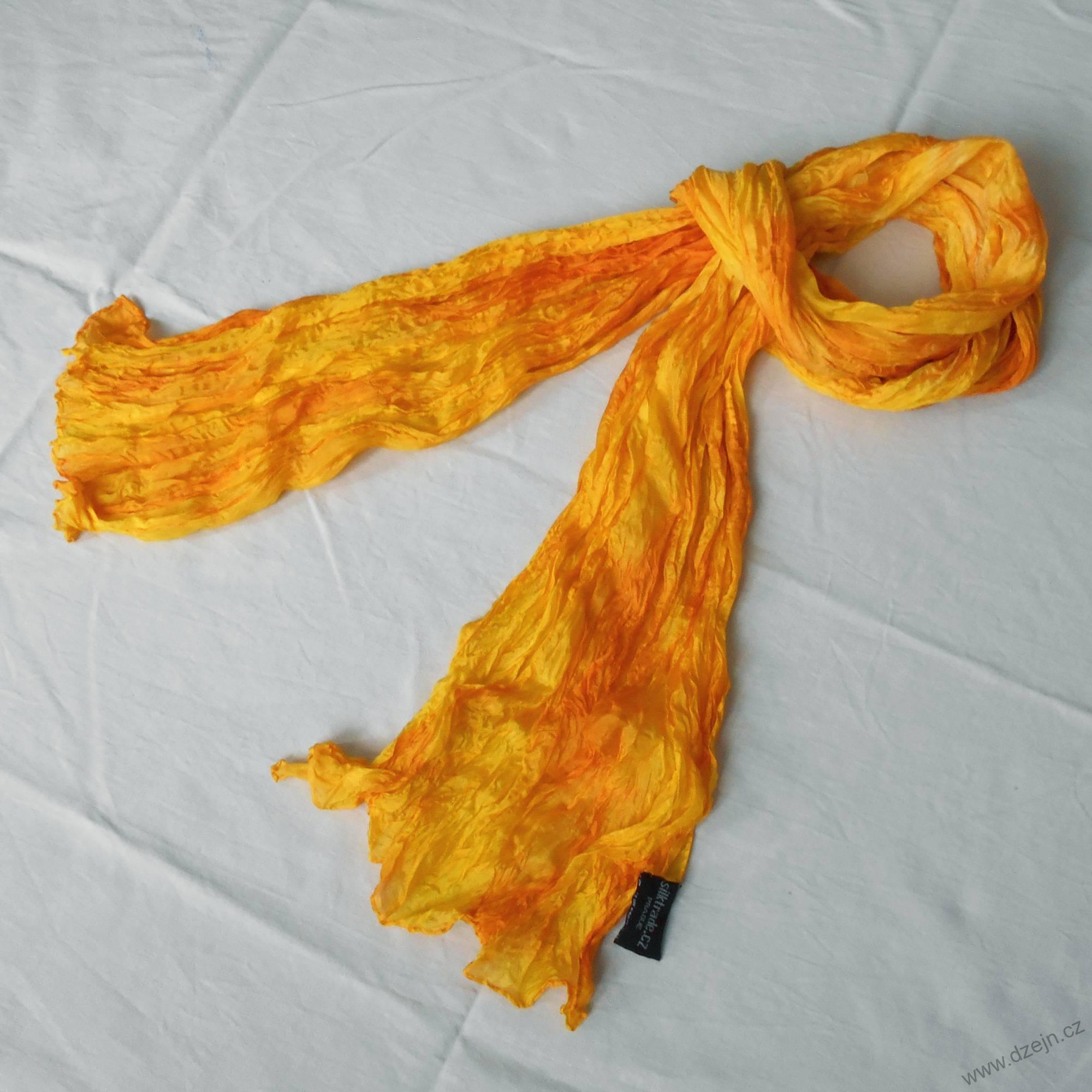 Vrapovaná šála - žluto-meruňková