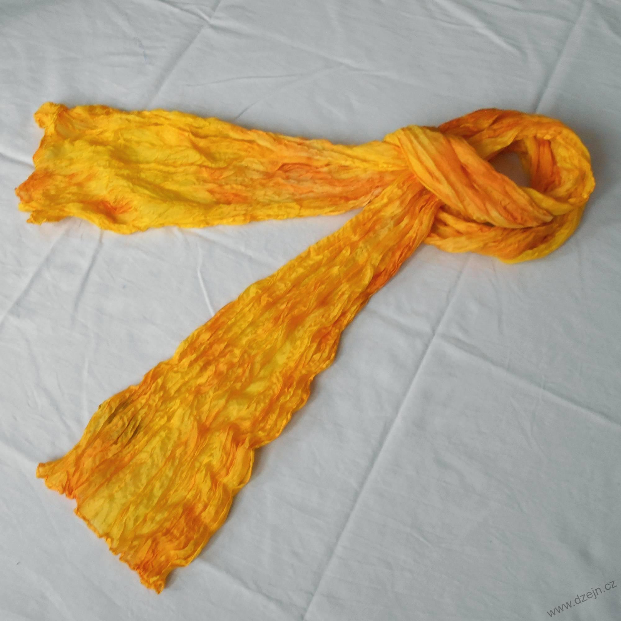 Vrapovaná šála - žluto-meruňková