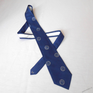 Tmavě modrá kravata s volejbalovými míči