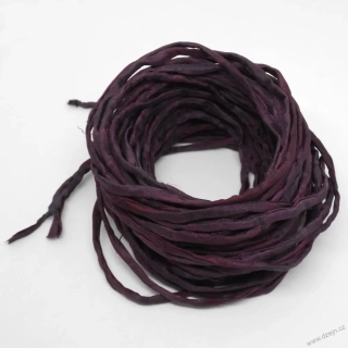 Hedvábná šňůrka tmavá hnědofialová