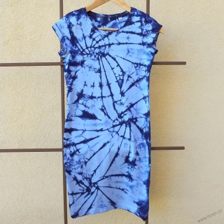 Dámské modré batikované šaty XS