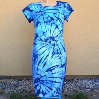 Dámské modré batikované šaty M