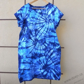 Dámské modré batikované šaty XL