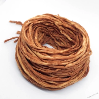 Hedvábná šňůrka hnědo-béžová strakatá