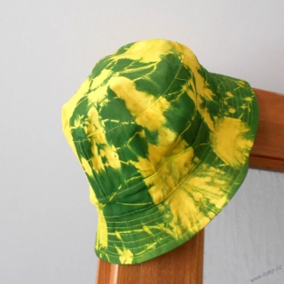 Batikovaný klobouček - žluto-zelený