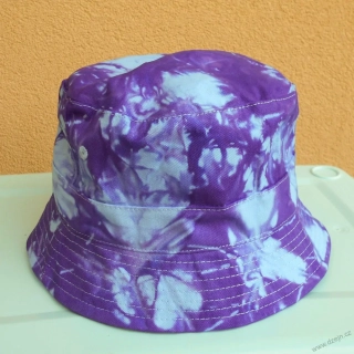 Batikovaný klobouček - modro-fialový