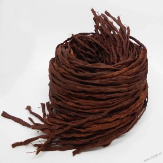 Hedvábná šňůrka tmavě hnědá, trochu strakatá