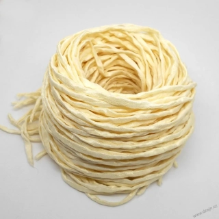 Hedvábná šňůrka světloučká žlutá až smetanová 