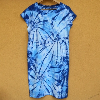 Dámské modré batikované šaty L