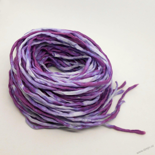 Hedvábná šňůrka bílo-fialovo-vínová