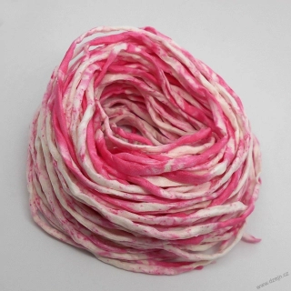 Hedvábná šňůrka bílo-růžová