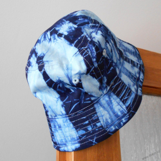 Batikovaný dětský klobouček (M/L) - modrý