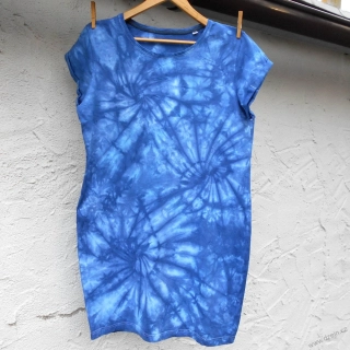 Dámské modré batikované šaty XL