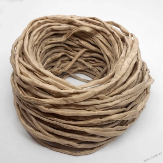 Hedvábná šňůrka béžová, maličko do šedé