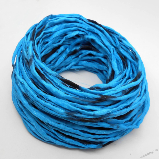 Hedvábná šňůrka tyrkysovo-černá