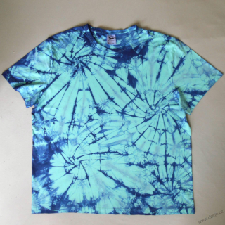 Mentolovo-zelené batikované triko 3XL