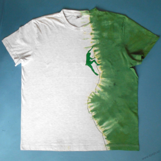 Šedo-zelené triko s horolezcem XL