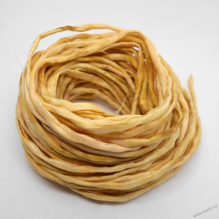 Hedvábná šňůrka béžová strakatá 