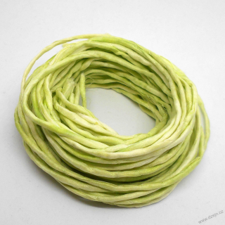 Hedvábná šňůrka bílo-žlutozelená