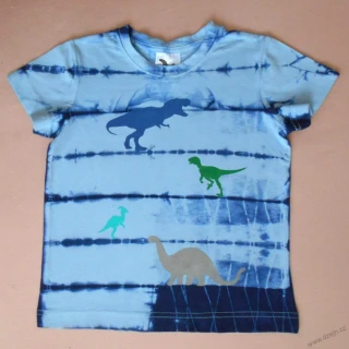 Modré dětské tričko s dinosaury (4 roky)