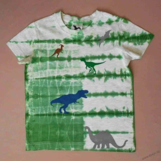 Šedo-zelené dětské tričko s dinosaury (4 roky)