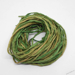 Hedvábná šňůrka strakatá zeleno-khaki