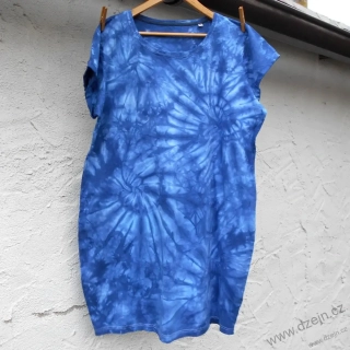 Dámské modré batikované šaty XL